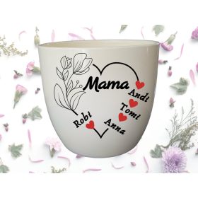 Személyre szabható virágkaspó – nevekkel