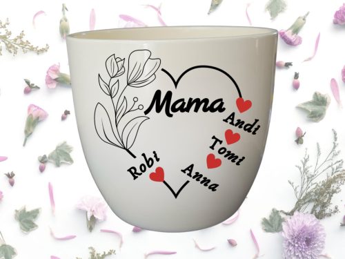 Személyre szabható virágkaspó – nevekkel